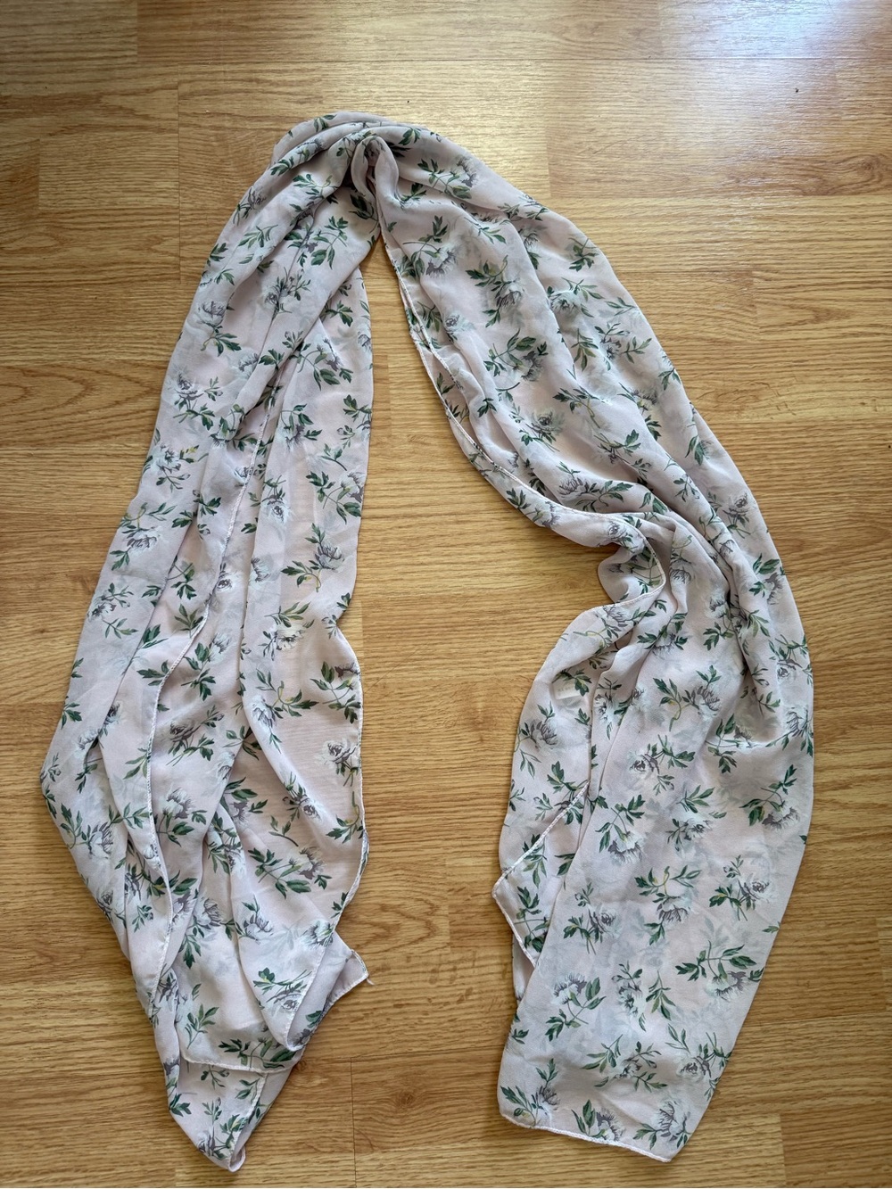 GAO YU 100% Cashmere Lightweight Floral Scarf Wrap